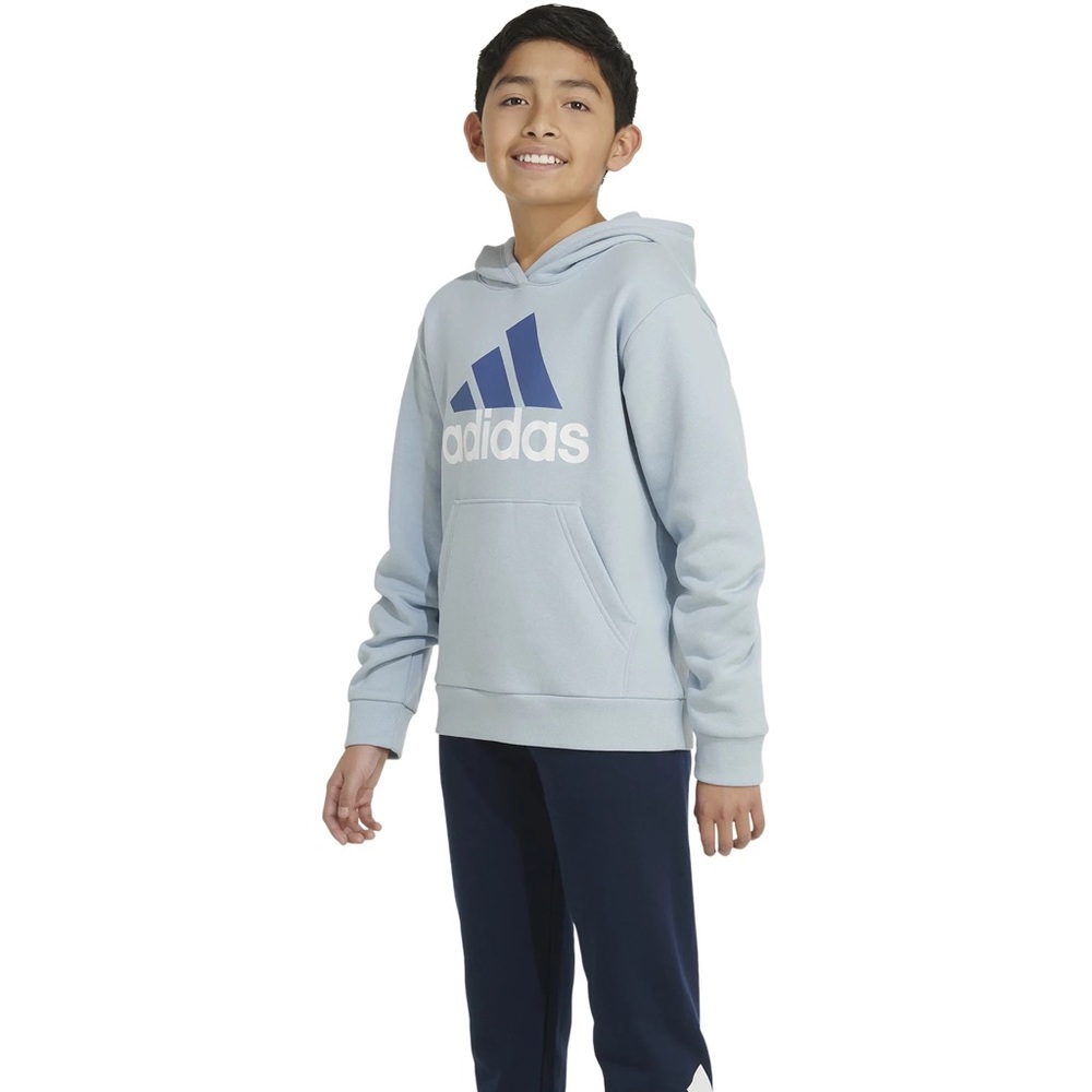 adidas Kids' Essential Logo Hoodie, wonder blue, small—NWT